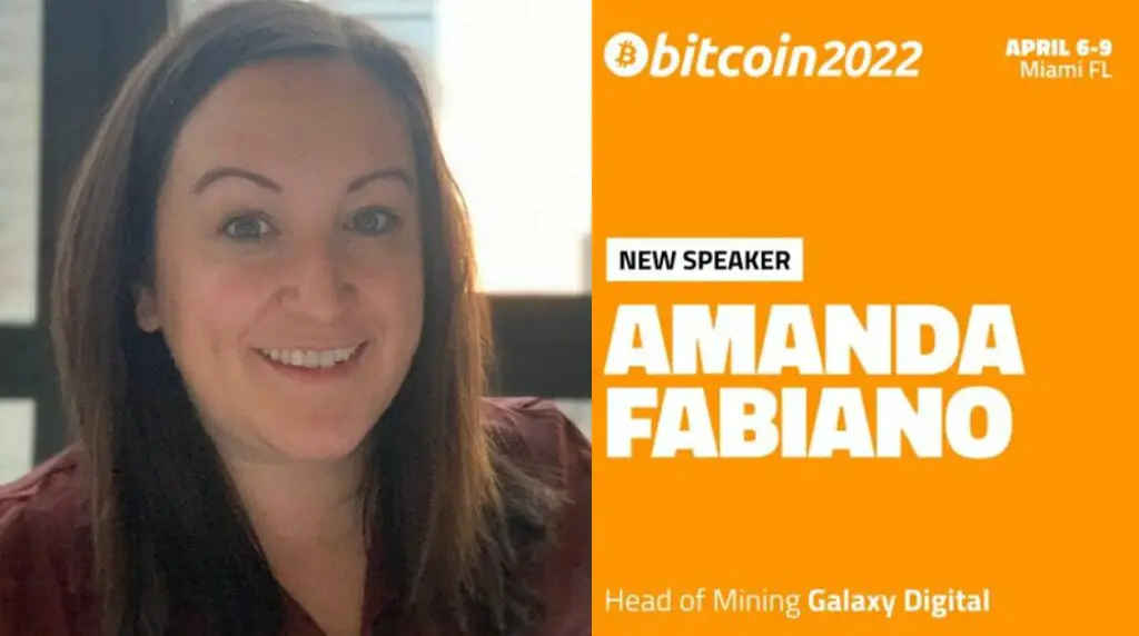 Amanda Fabiano Head of Mining Galaxy Digital Bitcoin 2022 Speaker