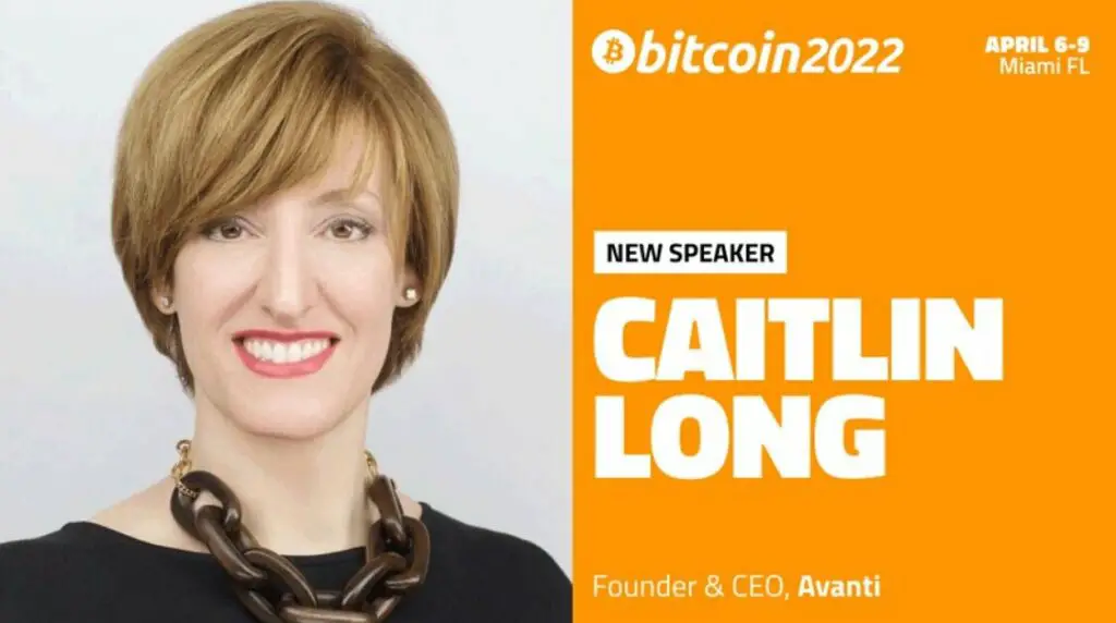Caitlin Long founder and CEO of Avanti Bank & Trust Speaker Bitcoin 2022 Miami