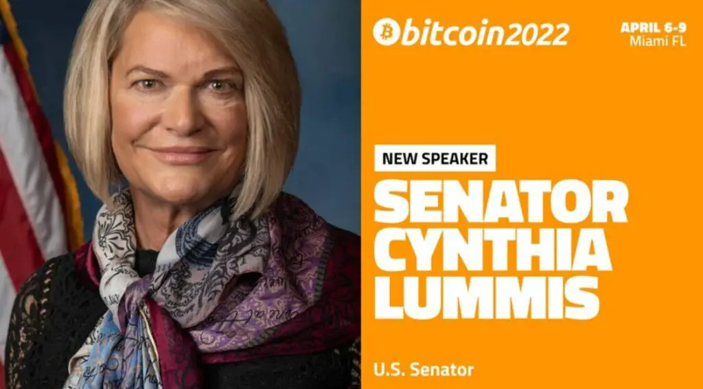 Cynthia Lummis United States senator from Wyoming Speaker Bitcoin 2022