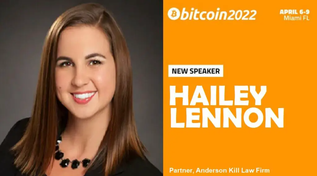 Hailey Lennon Partner Anderson Kill law Firm Speaker Bitcoin 2022 Miami