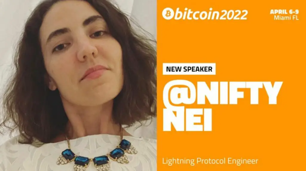 niftynei Lightning protocol engineer Bitcoin 2022 Speaker